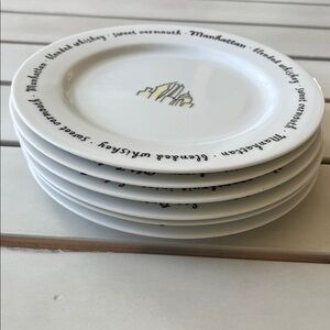 Pottery Barn Bar Lingo Appetizer 8 inch Plates